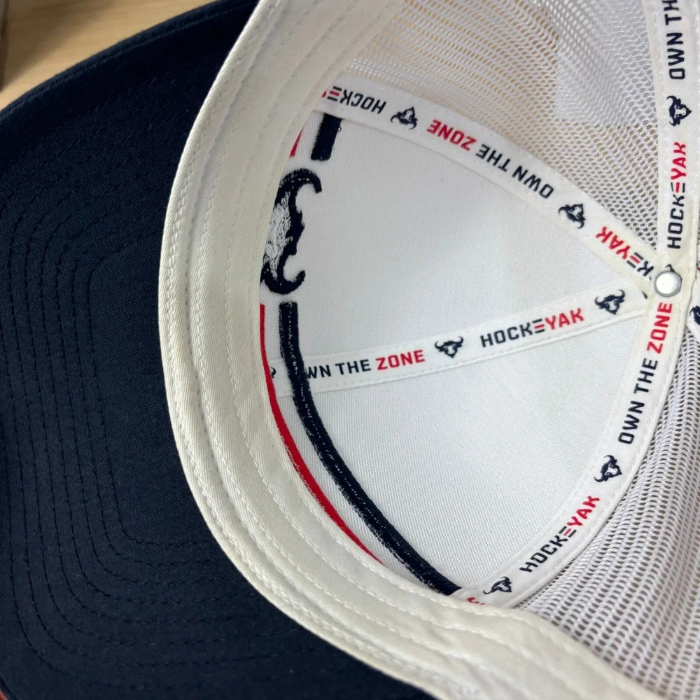 Hockeyak Hat Cap Snap Back White Blue Red‎ Adjustable